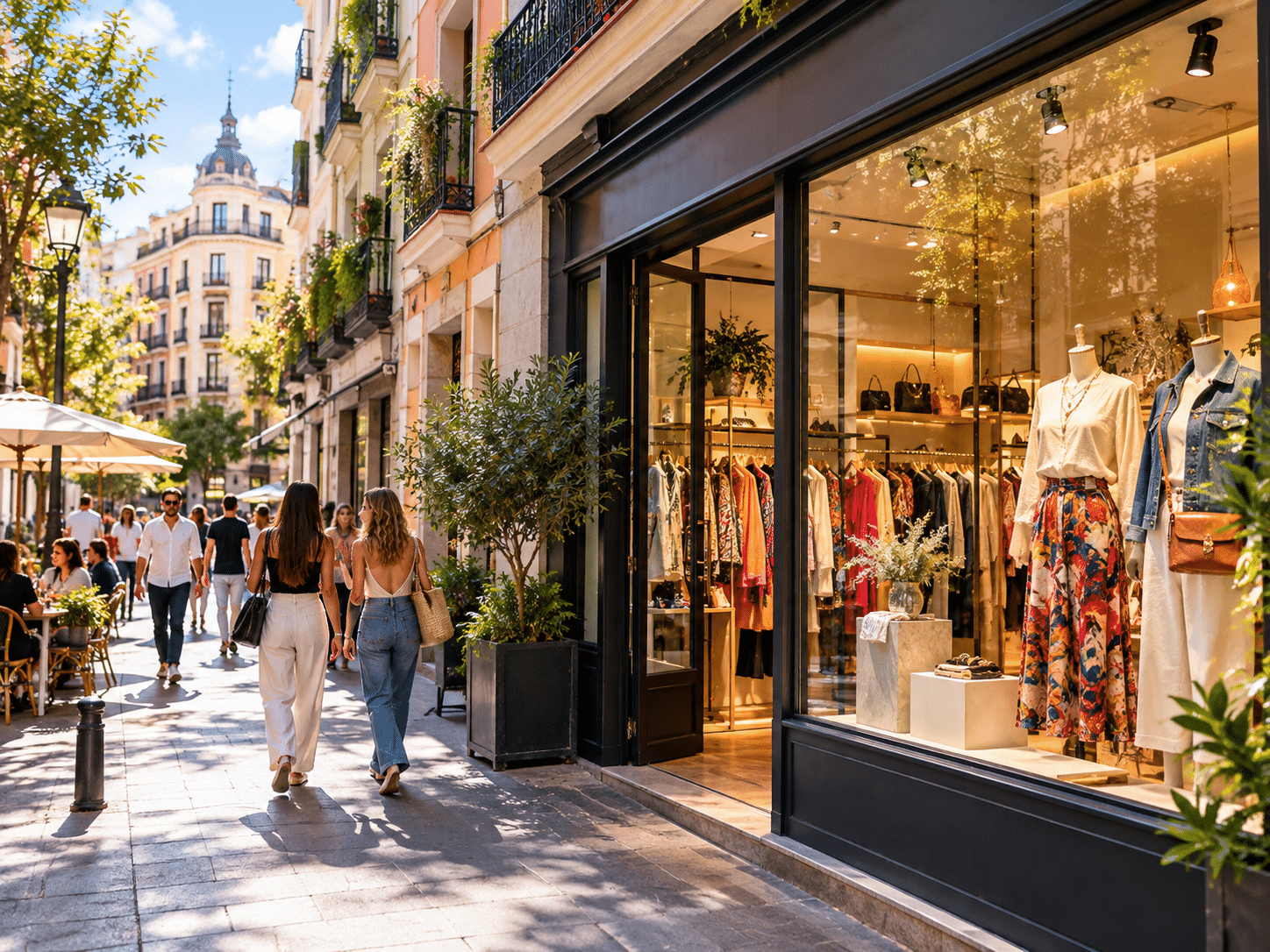 Contemporary boutique shopping interior